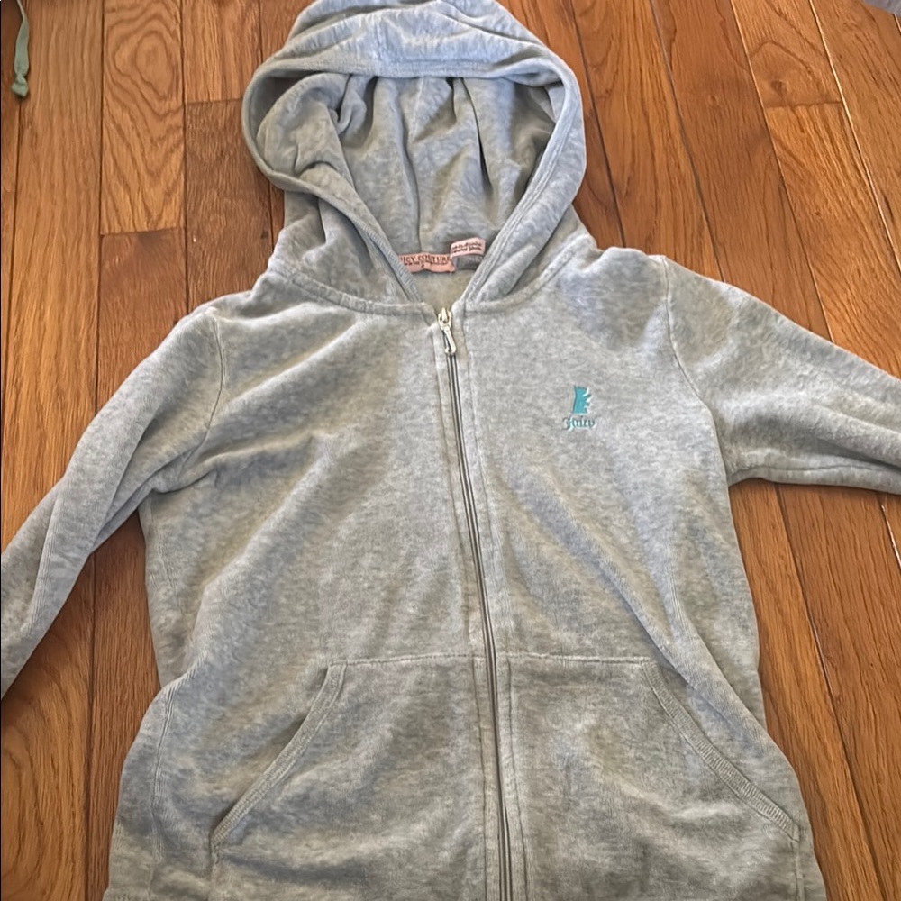 Juicy Couture Gray Zip-Up Hoodie Sweatshirt
